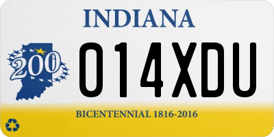 IN license plate 014XDU