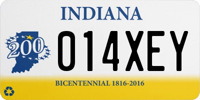 IN license plate 014XEY