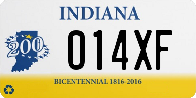 IN license plate 014XF