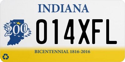 IN license plate 014XFL