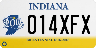 IN license plate 014XFX