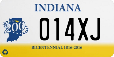 IN license plate 014XJ