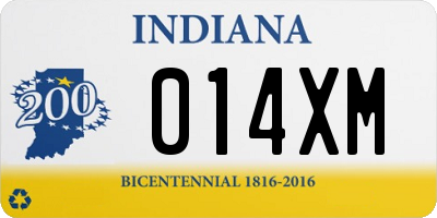 IN license plate 014XM