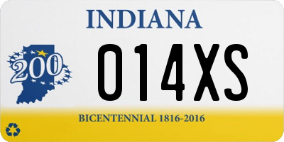 IN license plate 014XS