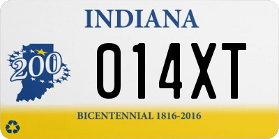 IN license plate 014XT
