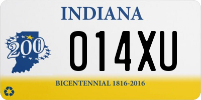 IN license plate 014XU