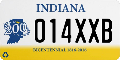 IN license plate 014XXB
