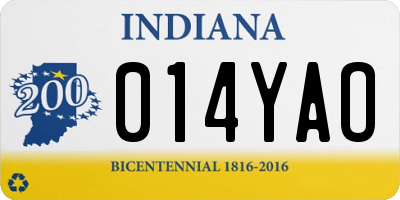 IN license plate 014YAO