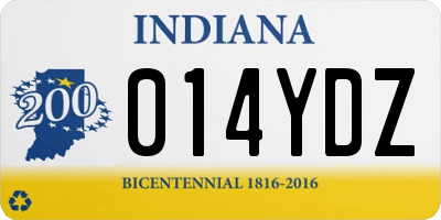 IN license plate 014YDZ