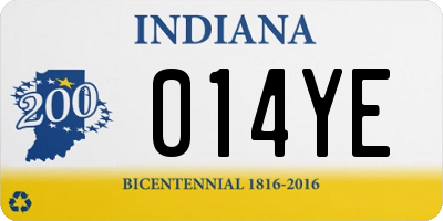 IN license plate 014YE