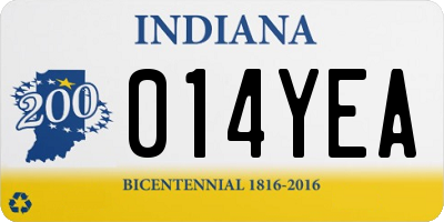 IN license plate 014YEA