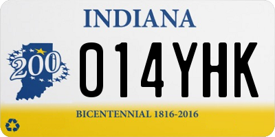 IN license plate 014YHK