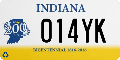 IN license plate 014YK