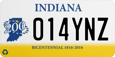 IN license plate 014YNZ