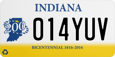 IN license plate 014YUV