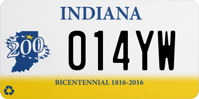 IN license plate 014YW