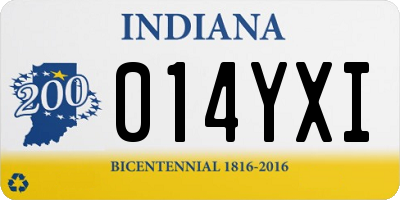 IN license plate 014YXI