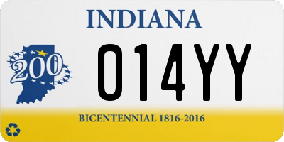 IN license plate 014YY