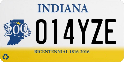 IN license plate 014YZE
