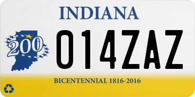 IN license plate 014ZAZ