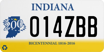IN license plate 014ZBB