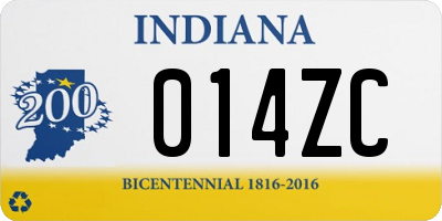 IN license plate 014ZC