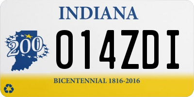 IN license plate 014ZDI
