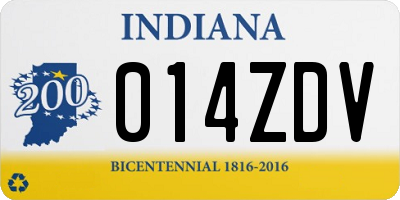 IN license plate 014ZDV