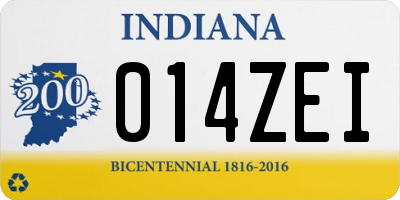 IN license plate 014ZEI