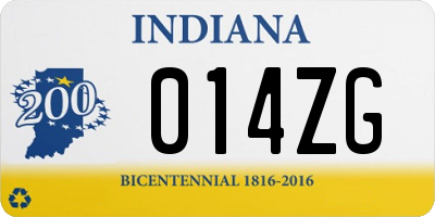 IN license plate 014ZG