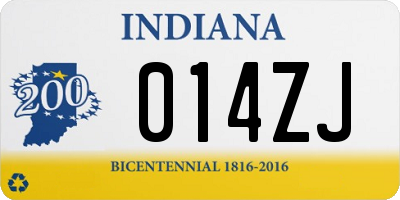 IN license plate 014ZJ