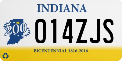 IN license plate 014ZJS