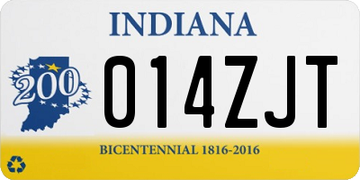 IN license plate 014ZJT