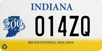 IN license plate 014ZQ