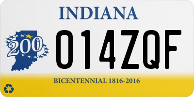 IN license plate 014ZQF