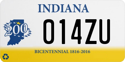 IN license plate 014ZU