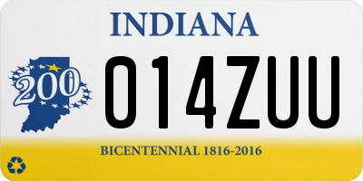 IN license plate 014ZUU