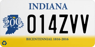 IN license plate 014ZVV