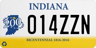 IN license plate 014ZZN