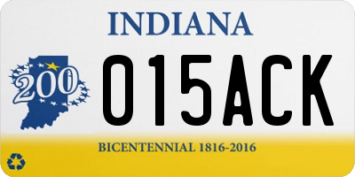 IN license plate 015ACK
