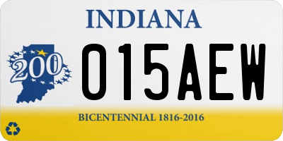 IN license plate 015AEW