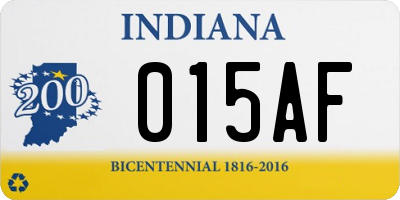 IN license plate 015AF