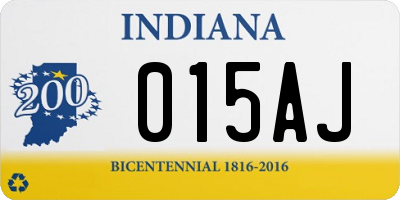 IN license plate 015AJ