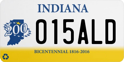 IN license plate 015ALD