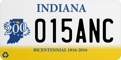IN license plate 015ANC