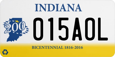 IN license plate 015AOL