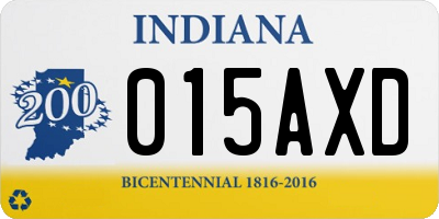IN license plate 015AXD