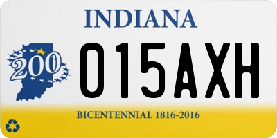 IN license plate 015AXH