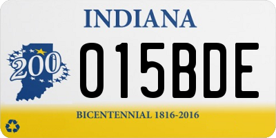 IN license plate 015BDE