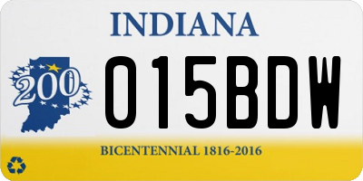 IN license plate 015BDW